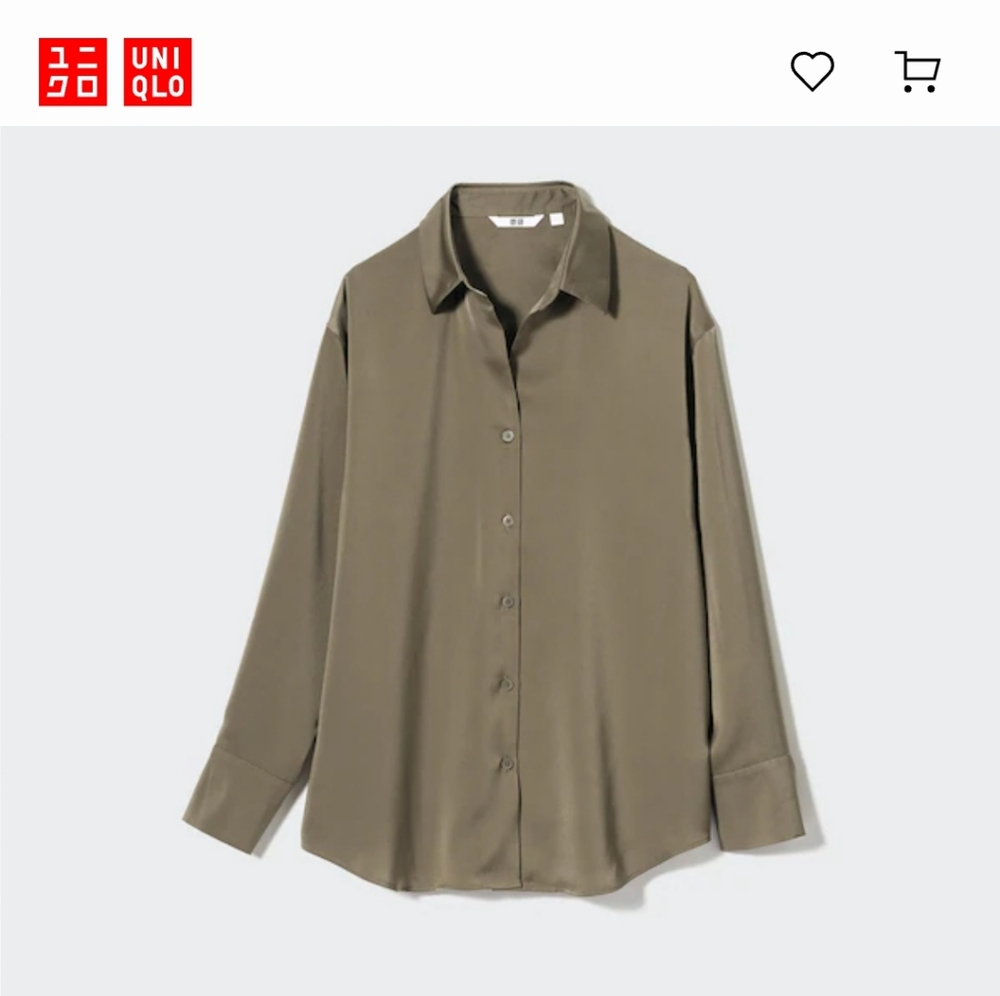 Uniqlo Satin Long Sleeve Blouse